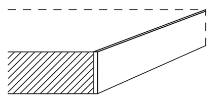 Nobilia Surcharge for additional edging on worktops and tables, in the rear APD-K