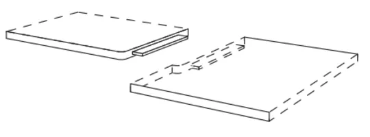 Nobilia Tongue and groove connection for top shelves, 25 mm thick or worktop corners AP-NF