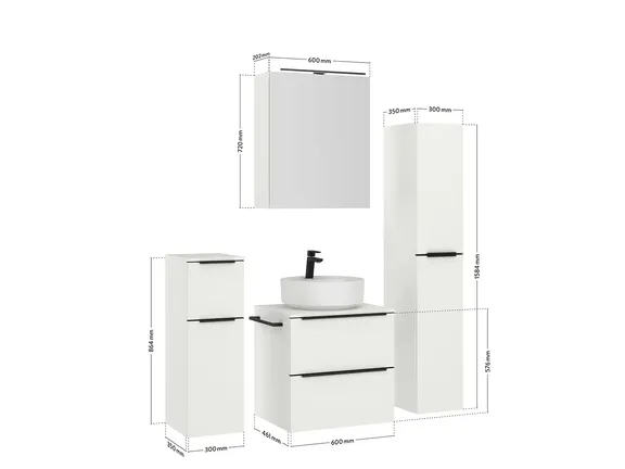 Nobilia Bathroom block with mirror cabinet and ancillary furniture 4