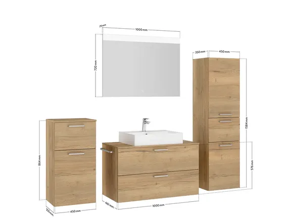 Nobilia Bathroom block with surface mirror and ancillary furniture 4